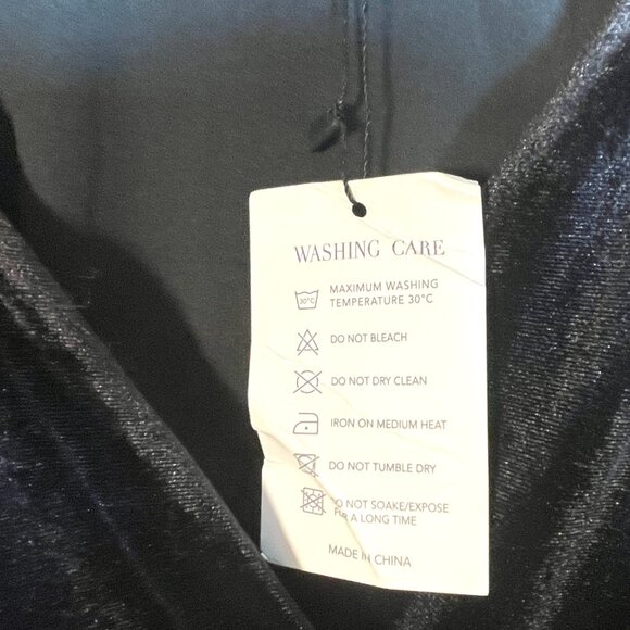 Elegant Black Velvet Wrap Dress - Picture 7 of 10